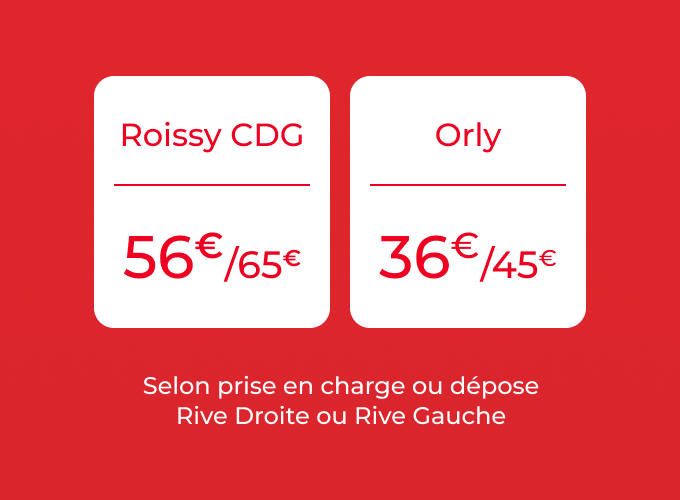 G7 taxi forfaits Aéroports Roissy et Orly